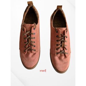 Reef Girls Walled Low TX Coral Corduroy Sneakers Youth 8 Gum Sole